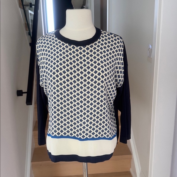 Weekend MaxMara Navy and White Patterned Sweater S/M - Picture 1 of 3